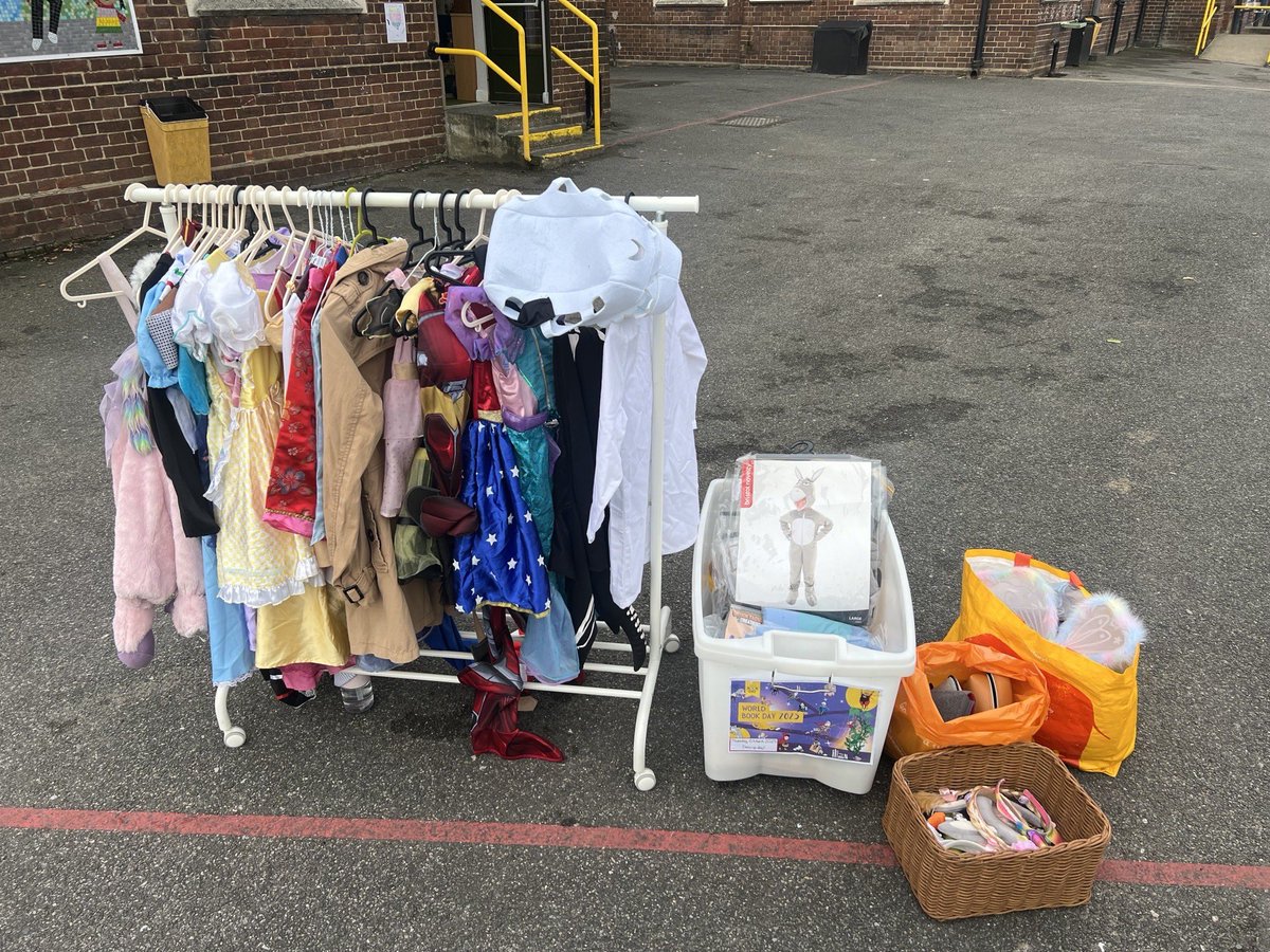 World Book Day is next Thursday, 6th March! ✨ we are happy to offer pre-loved costumes for FREE! to our school community :) these can be found inside the gates at pick up and dismissal #WorldBookDay #sustainability 📚 🧚✨