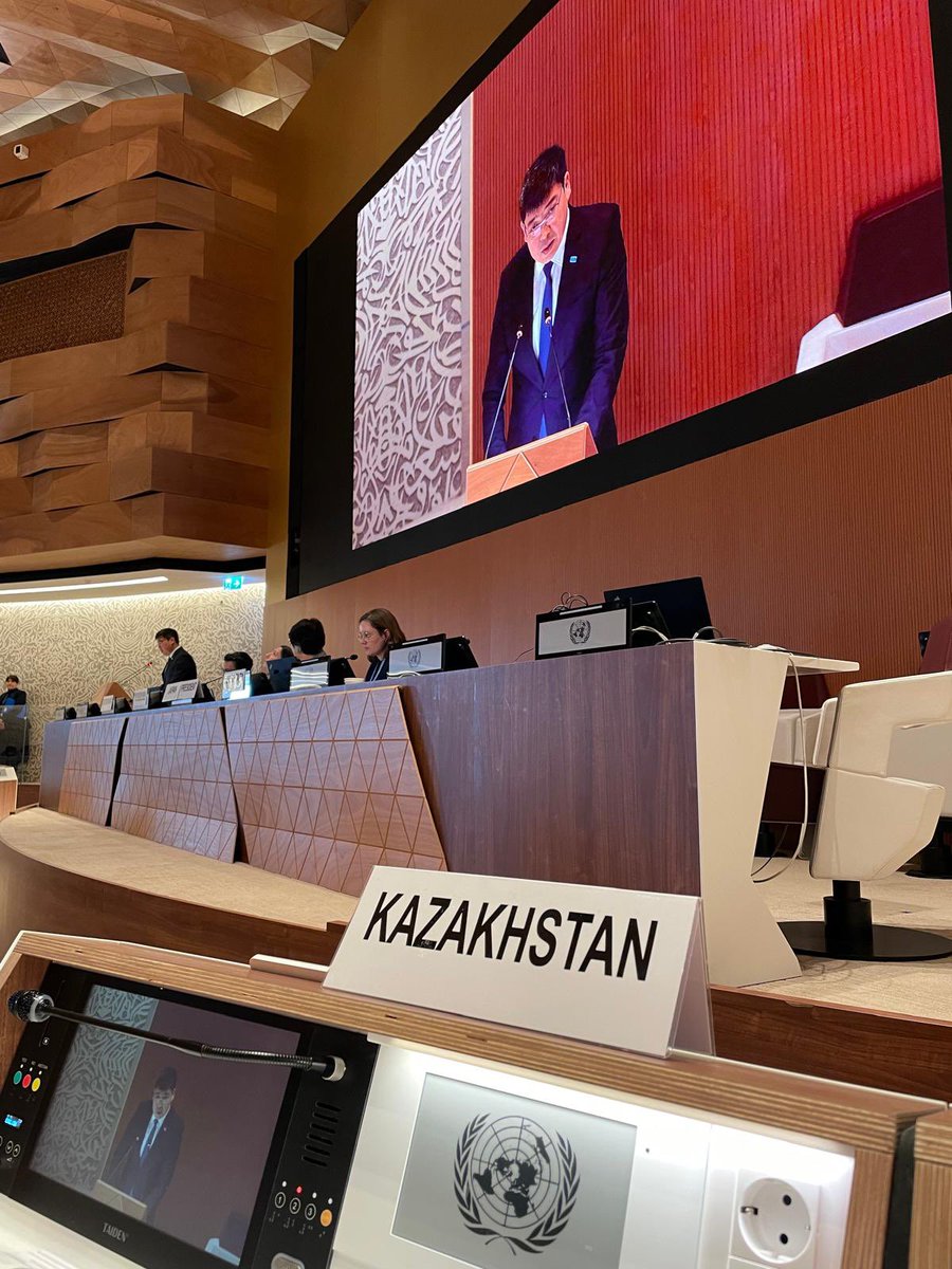 KazakhPM_UNOG's tweet photo. At the HLS #ConferenceonDisarmament Kazakhstan highlighted:
- middle powers have become vital players in maintaining global stability;
- nuclear disarmament at the top of 🇰🇿 foreign policy;
- 🇰🇿 is a chair of 3 MSP TPNW;
- creation of #IABS will strengthen the BWC. https://t.co/SKGELxYL9V