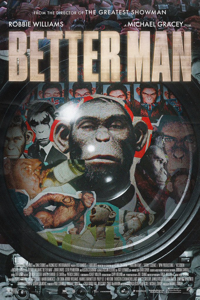 madebykirvy's tweet photo. Here’s my #BetterMan poster! I had way too much fun making this, and I’m ridiculously happy with how it turned out. Easily one of my favorites. If you haven’t seen the movie yet, go fix that immediately. https://t.co/LILhYbO5RF