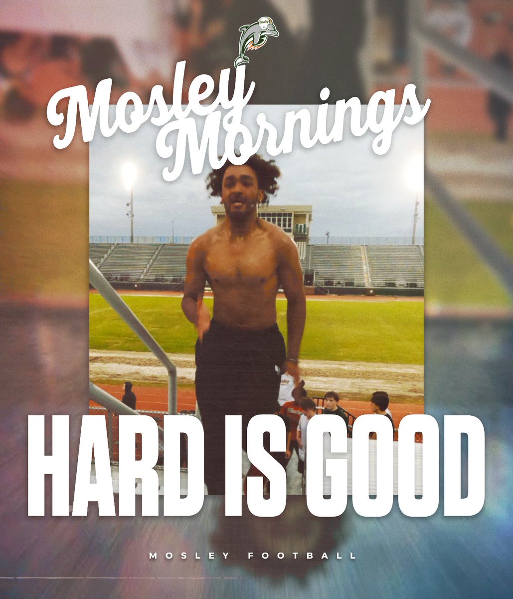 Mosley Football (@mosleydolphinfb) on Twitter photo Mosley Mornings 5:30 AM, HARD IS GOOD!!
#MosleyMade
<a href="/ESPNPC1043/">ESPN Northwest Florida</a> <a href="/AdebanjiBamide1/">Banji Bamidele</a> Mosley Mornings 5:30 AM, HARD IS GOOD!!
#MosleyMade
<a href="/ESPNPC1043/">ESPN Northwest Florida</a> <a href="/AdebanjiBamide1/">Banji Bamidele</a>
