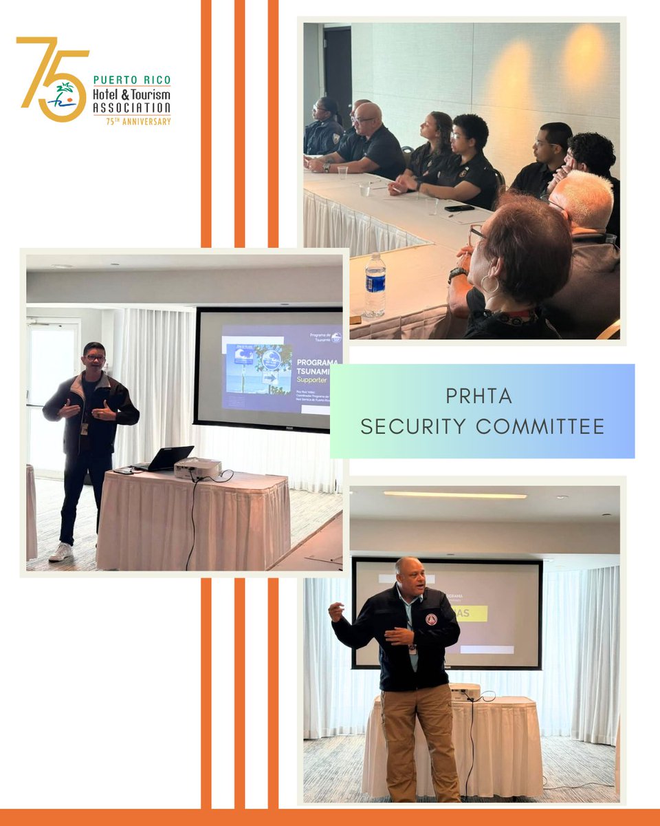 The PRHTA Security Committee recently held its monthly meeting, we appreciate the insights shared by Roy Ruiz, Tsunami Ready Program Coordinator from the PR Seismic Network &amp; Luis Rivera from the San Juan Municipality Emergency Management Office, who provided crucial information.