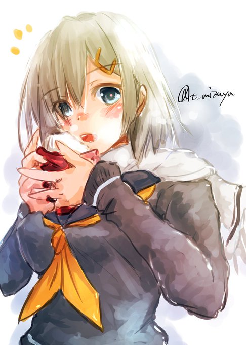 #このタグ見た人は食べ物を持ったキャラを貼る
にくまん浜風 