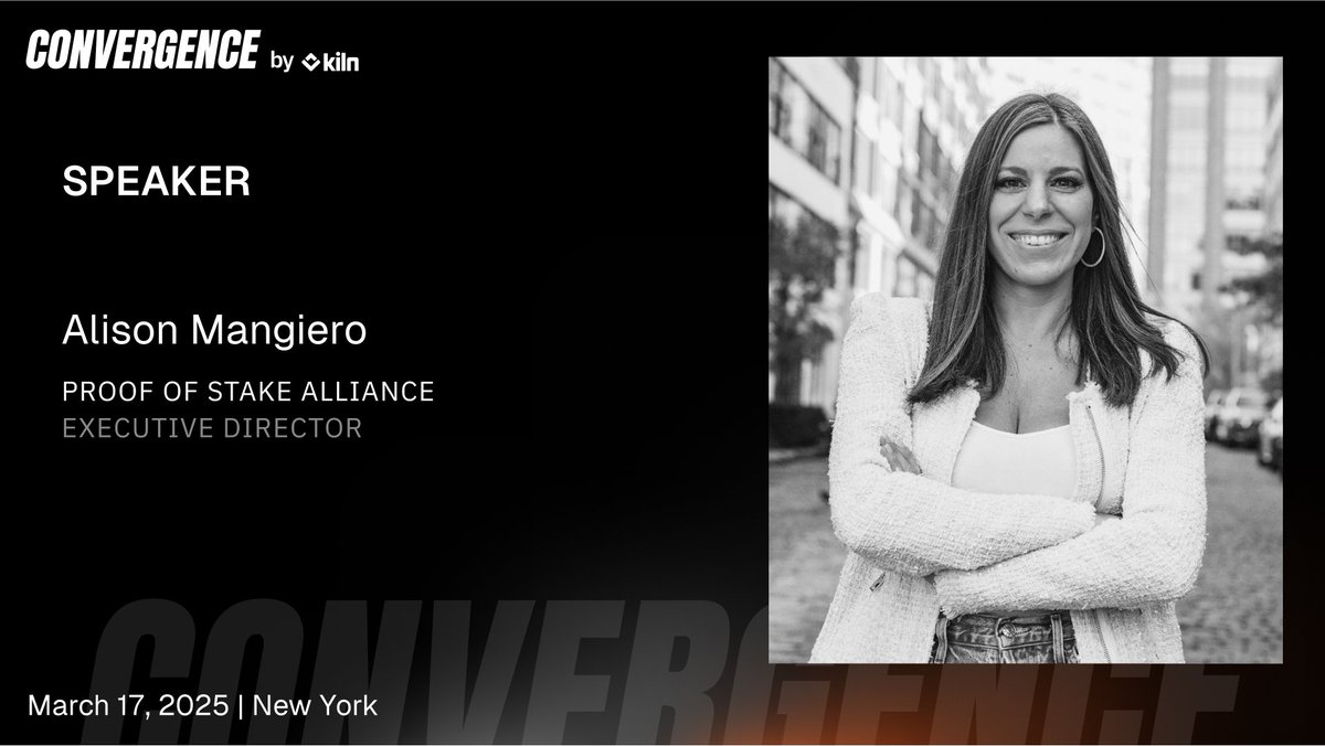 Kiln 🧱🔥 (@kiln_finance) on Twitter photo <a href="/AMangiero/">Alison Mangiero</a>, Executive Director of <a href="/TeamPOSA/">Proof of Stake Alliance (POSA)</a>, will join Convergence in New York on March 17th to moderate our panel “Regulation - The race for Leadership: Will the US emerge as the global crypto hub?”
At <a href="/TeamPOSA/">Proof of Stake Alliance (POSA)</a>, <a href="/AMangiero/">Alison Mangiero</a> advocates for clear public policies that support the <a href="/AMangiero/">Alison Mangiero</a>, Executive Director of <a href="/TeamPOSA/">Proof of Stake Alliance (POSA)</a>, will join Convergence in New York on March 17th to moderate our panel “Regulation - The race for Leadership: Will the US emerge as the global crypto hub?”
At <a href="/TeamPOSA/">Proof of Stake Alliance (POSA)</a>, <a href="/AMangiero/">Alison Mangiero</a> advocates for clear public policies that support the