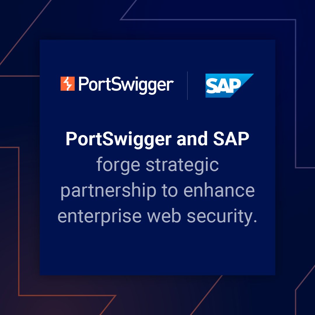 We're excited to announce we're partnering with SAP to strengthen the security of their cloud services. 

Burp Suite’s leading DAST technology delivers automated, precise security testing, helping SAP meet their security needs at scale.

Read more 👉 bit.ly/41yMgCc