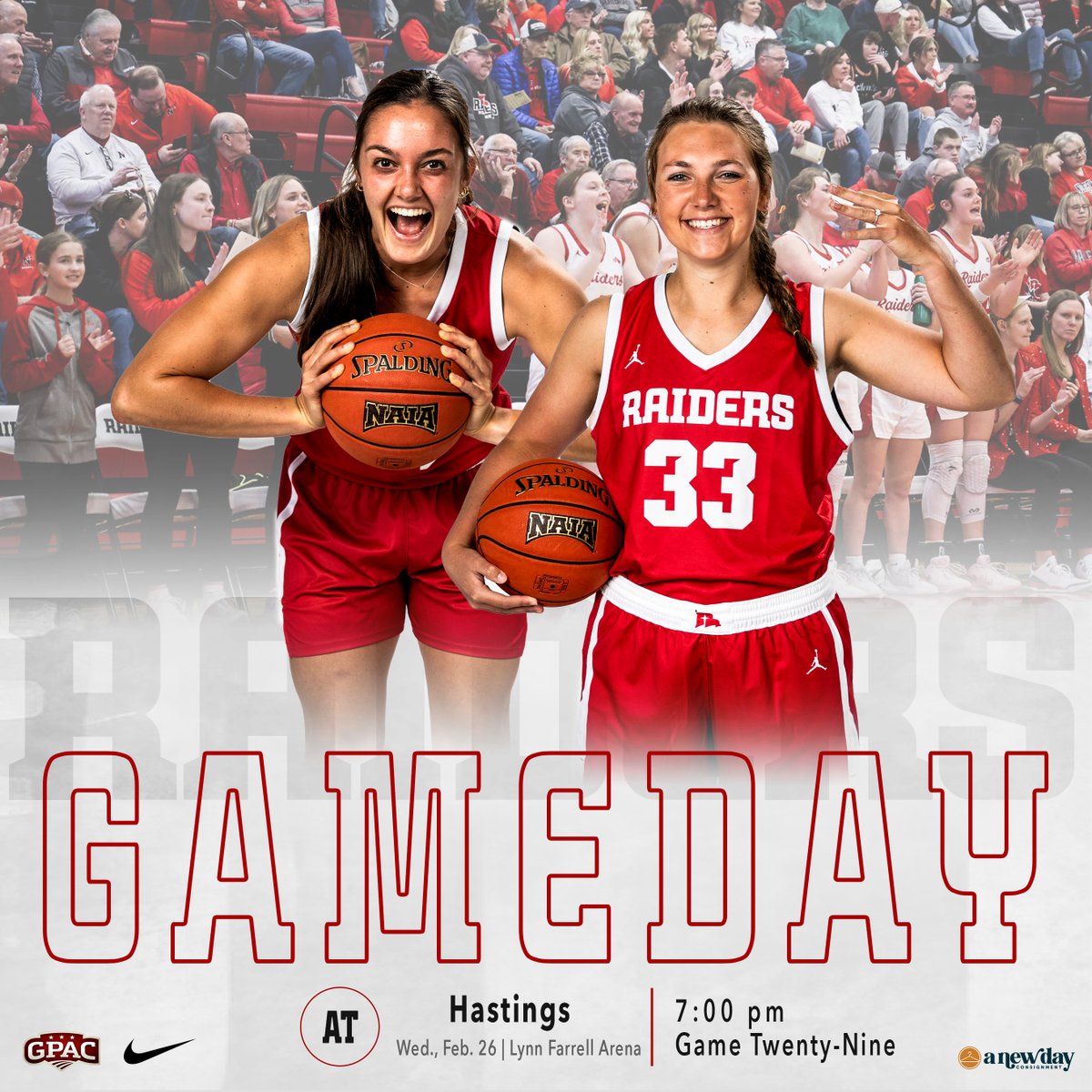 NWC Women’s Basketball (@nwcwbasketball) on Twitter photo It's tournament time!!
🆚: (24) Hastings
📍: Hastings, NE
⌚️: 7:00pm
📺: gpacnetwork.com
📊: nwcraiders.com/wbbstats
<a href="/GPACSports/">Great Plains Athletic Conference</a> | <a href="/NAIAWomensHoops/">NAIA WBB Hoops Report</a> It's tournament time!!
🆚: (24) Hastings
📍: Hastings, NE
⌚️: 7:00pm
📺: gpacnetwork.com
📊: nwcraiders.com/wbbstats
<a href="/GPACSports/">Great Plains Athletic Conference</a> | <a href="/NAIAWomensHoops/">NAIA WBB Hoops Report</a>