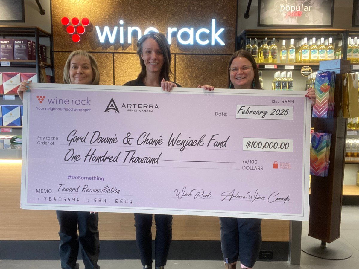 downiewenjack's tweet image. #Miigwetch to Wine Rack, the Store Teams, and everyone who donated! Wine Rack Canada raised more than $100,000 to help us continue to provide access to education on the true history of Canada and the ongoing impact of residential schools.
#DoSomething #ReconciliACTION