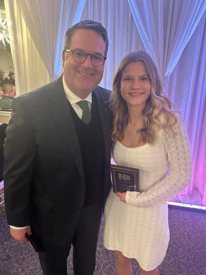 Tenacious on defense and tenacious in the classroom!! Well done to Emily Ziegler on being recognized at the Superintendent Awards for being top 10% in her class!! Knights getting it done on the court and off! 🏀📚