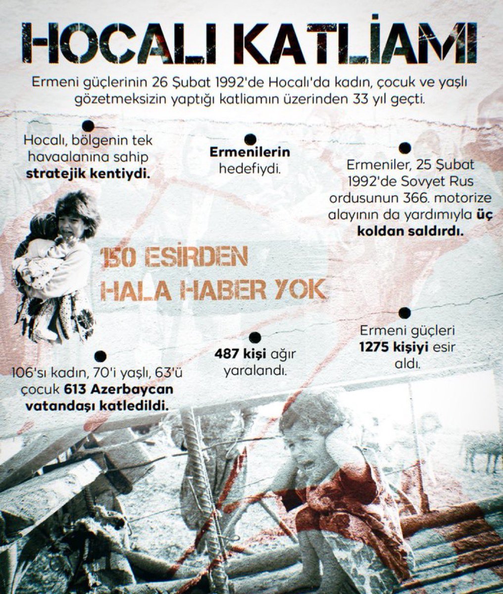 #Hocalı’da 33 yıl önce yaşanan insanlık dramının acısı hala yüreklerimizde taze. Unutmadık, unutturmayacağız. 
Şehit düşen tüm kardeşlerimizi rahmetle anıyorum.