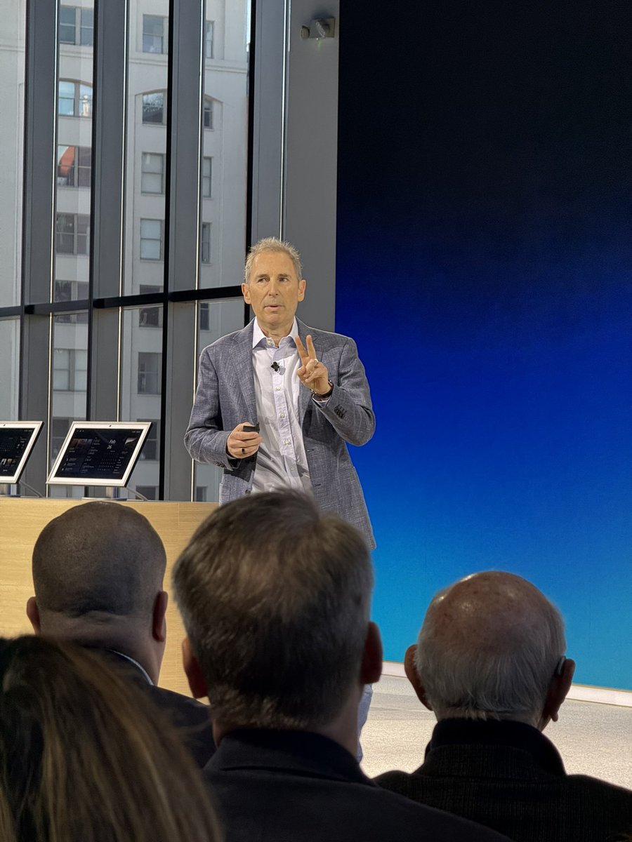 mattswider's tweet photo. @LegendaryScoop So far Amazon CEO Andy Jassy is speaking to enterprise customers touting Generative AI services.

> Will we see a much smarter Alexa?
> Will new Amazon Echo products be revealed?
> Will new Amazon Echo smart glasses take on Meta?

Stay tuned! https://t.co/5mlPIq0PiF