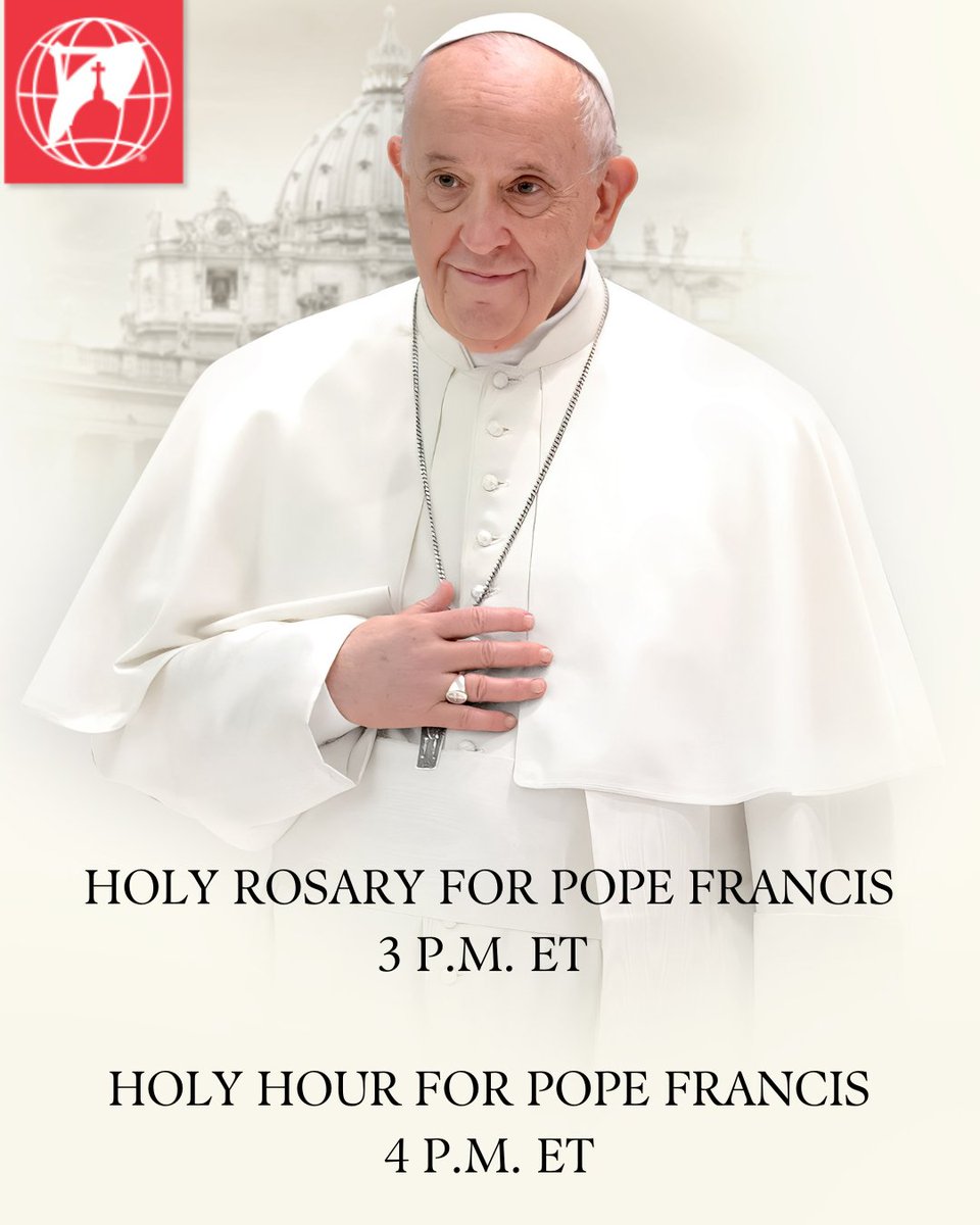 We continue praying for the Holy Father Pope Francis.

Join us today - live streaming on EWTN's YouTube - loom.ly/YFfCgr4