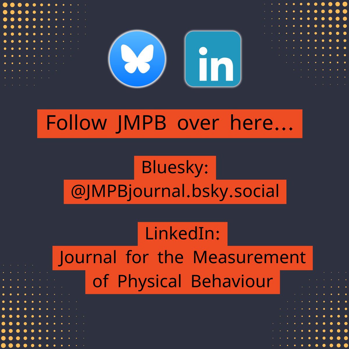 🦋 Did you know we're also on Bluesky? To better align with the journal's mission, we're no longer actively posting on X. Follow us on Bluesky or LinkedIn for all the latest device-based physical activity measurement research!

bsky.app/profile/jmpbjo…