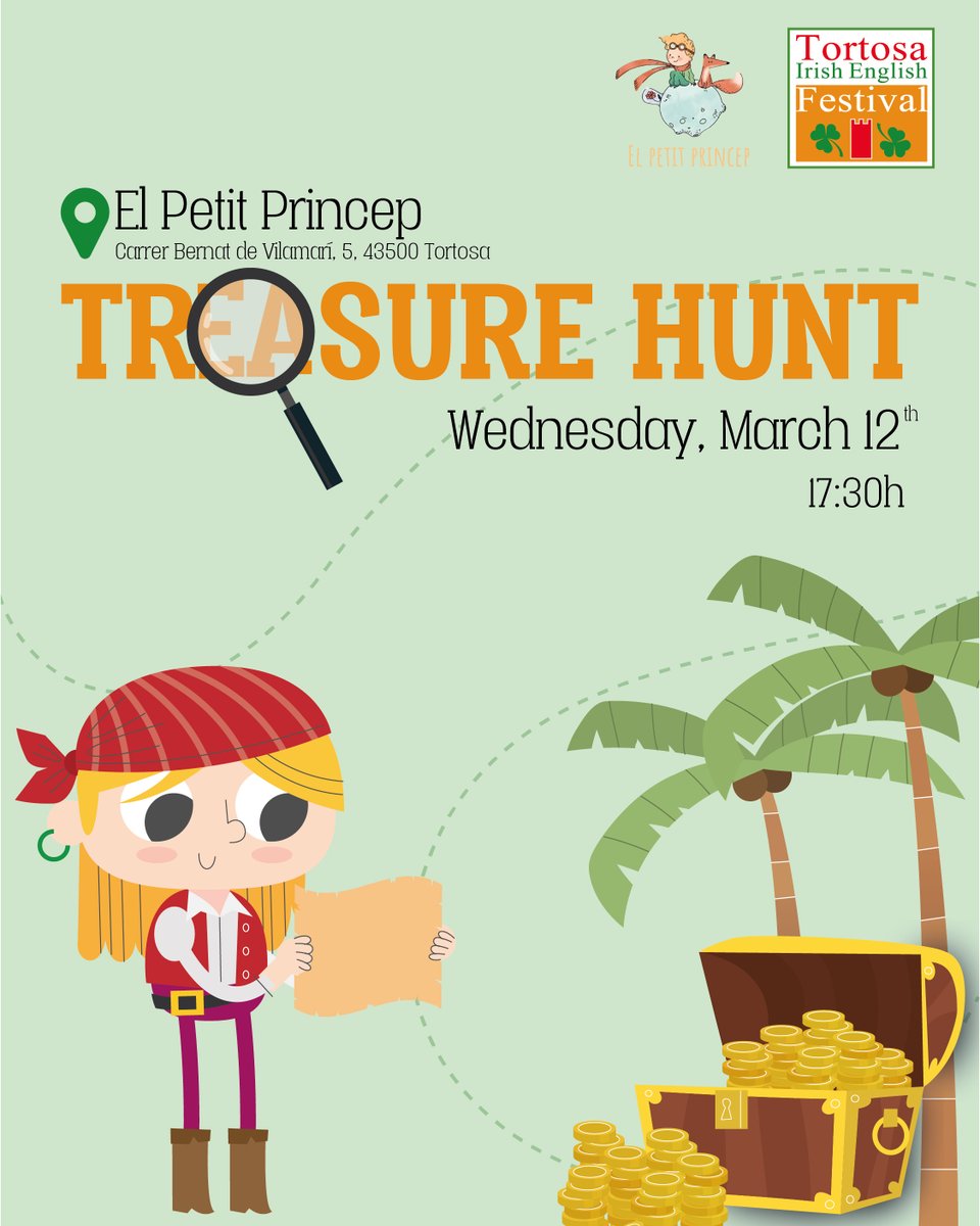 🏴‍☠️ The Pirates conquer our festival! Join our new activity in collaboration with El Petit Princep.

🗓️ Wednesday March 12th
🕰️ 17:30
📍 El Petit Princep (C/ Bernat de Vilamarí, 5 - Tortosa)