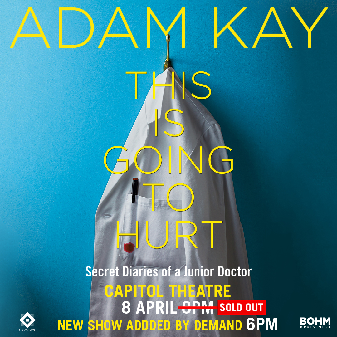 Bohmpresents's tweet image. SINGAPORE 📷 Due to demand Adam Kay&apos;s has added a new show at 6pm on 8 April at the Capitol Theatre → bohmpr.io/adamkay

8 April @ 6pm [NEW SHOW]
8 April @ 8pm [SOLD OUT]

This is Going to Hurt is the hilarious show about life on and off the hospital wards from doctor…