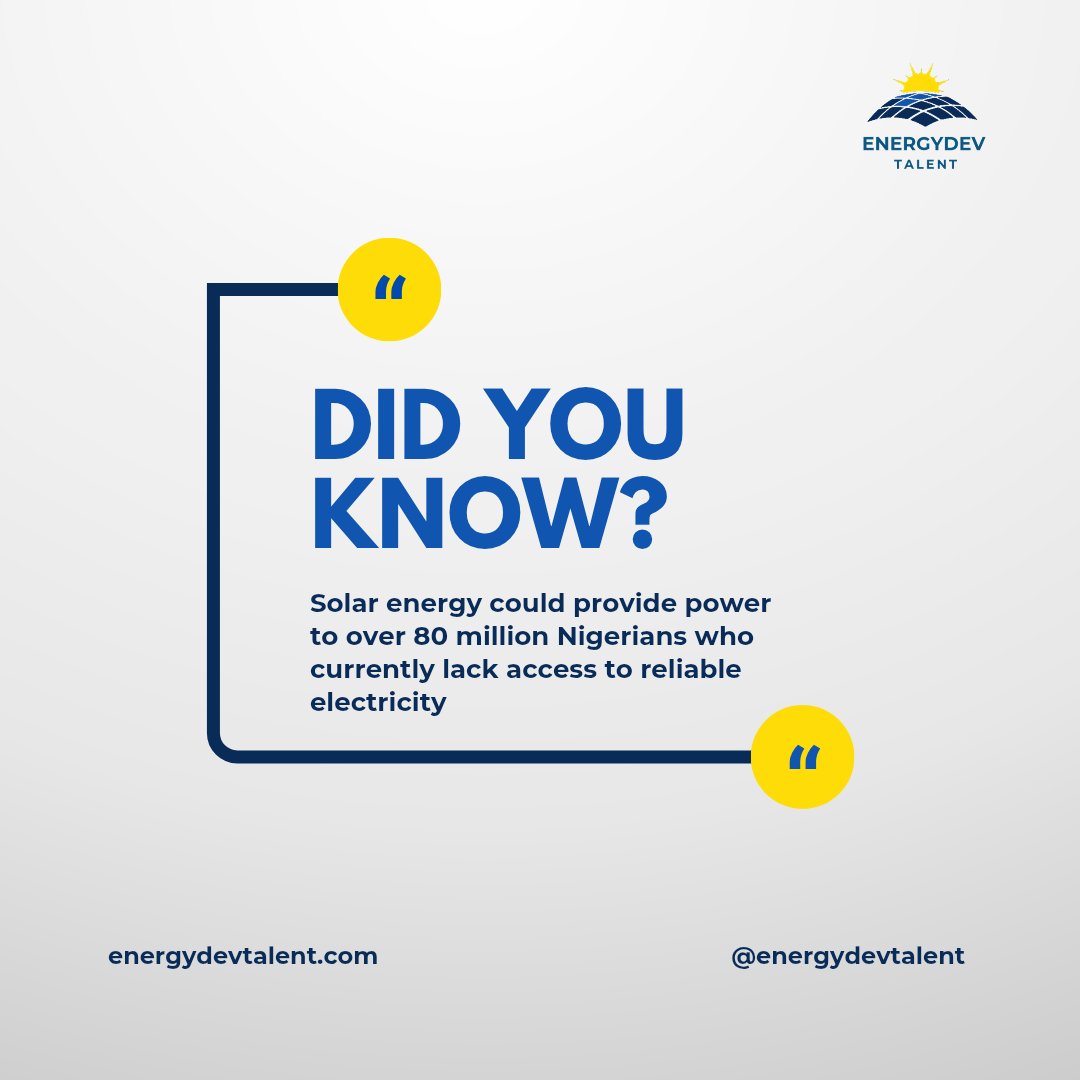 Energydevtalent's tweet photo. My people, gather 'round! Wget something to tell you wey go blow your mind!
#solarenergy #sustainability #facts #DidYouKnow #solarpower #energydevtalent https://t.co/XI5TAVwJGw