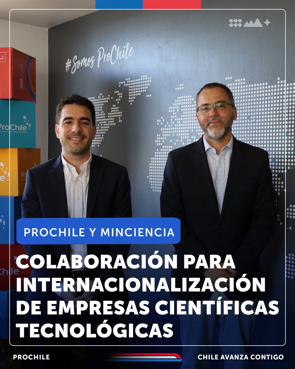 ProChile y <a href="/min_ciencia/">Ministerio de Ciencia</a> colaboran para la Internacionalización de Empresas Científicas Tecnológicas 🌐

Trabajo en conjunto para impulsar la internacionalización de empresas de base científica y tecnológica en áreas como IA, ciberseguridad, biotecnología y tecnologías cuánticas