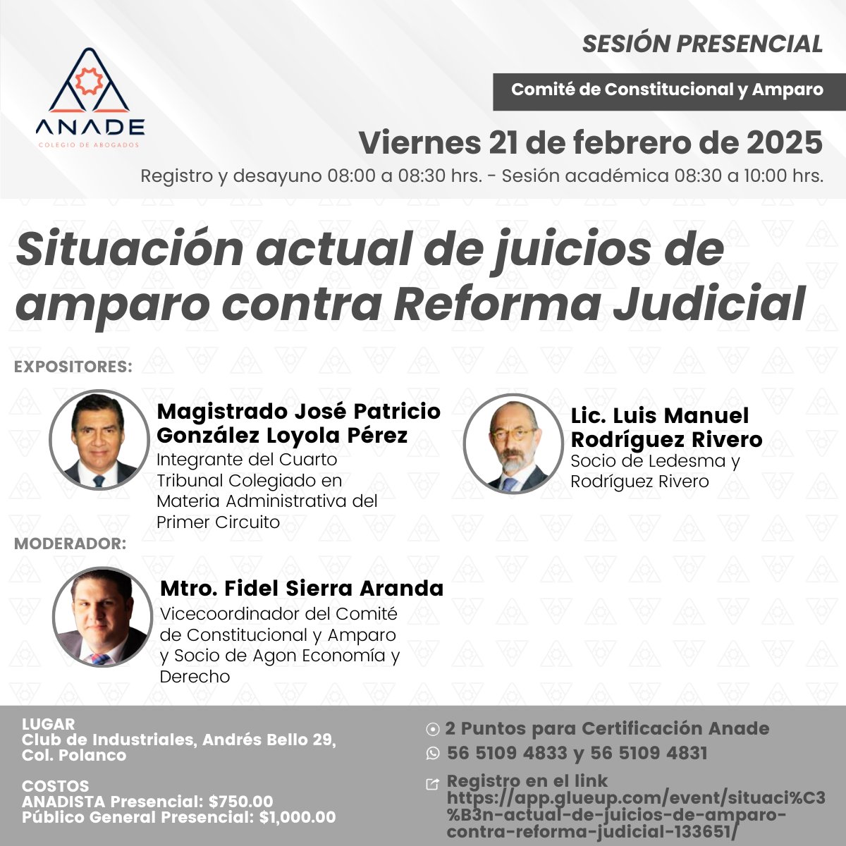 Nuestro socio #FidelSierraAranda participó en el evento "Situación actual de juicios de amparo contra Reforma Judicial” que organizó el Comité de Derecho Constitucional y Amparo de la <a href="/ANADEcolegio/">ANADE Colegio</a>, sobre la posibilidad de impugnar la implementación de una reforma constitucional.