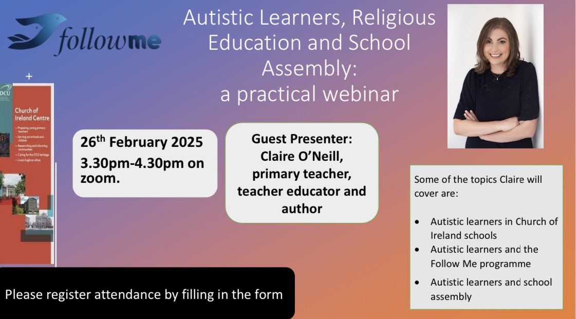 Jacqui Wilkinson (@jwilkinson31) on Twitter photo The first of three Religious Education webinars for Church of Ireland primary schools takes place this afternoon. Thanks to <a href="/claruineill/">Claire O'Neill</a> <a href="/stmichaels_ns/">St Michael's Church of Ireland National School</a> who is our guest presenter. We look forward to welcoming more than 60 teachers to this event. <a href="/CIC_DCU/">Church Of Ireland Centre, DCU</a> The first of three Religious Education webinars for Church of Ireland primary schools takes place this afternoon. Thanks to <a href="/claruineill/">Claire O'Neill</a> <a href="/stmichaels_ns/">St Michael's Church of Ireland National School</a> who is our guest presenter. We look forward to welcoming more than 60 teachers to this event. <a href="/CIC_DCU/">Church Of Ireland Centre, DCU</a>