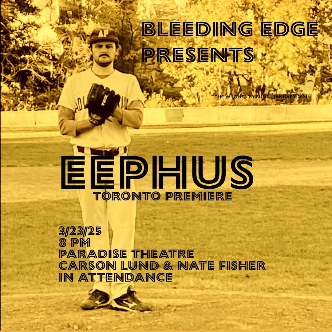 The Moral Vision (@ethanves) on Twitter photo BLEEDING EDGE is proud to present the Toronto premiere of EEPHUS on March 23rd at <a href="/paradiseonbloor/">Paradise Theatre</a> paradiseonbloor.com/movies/eephus/ BLEEDING EDGE is proud to present the Toronto premiere of EEPHUS on March 23rd at <a href="/paradiseonbloor/">Paradise Theatre</a> paradiseonbloor.com/movies/eephus/