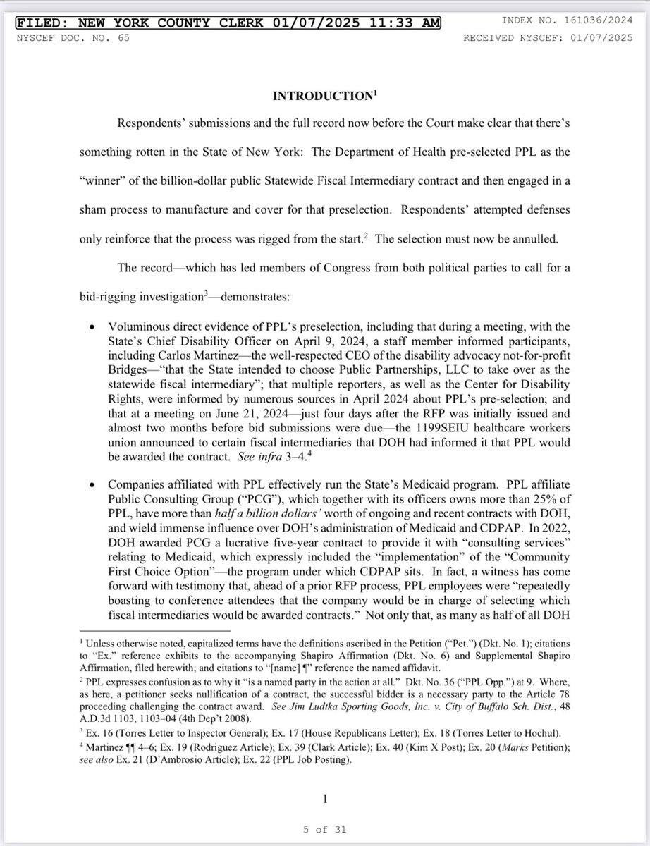 AkivaShapiro's tweet image. #CDPAP - “There’s something rotten in the State of New York: The Department of Health pre-selected PPL as the ‘winner’ of the billion-dollar public…contract and then engaged in a sham process to manufacture and cover for that preselection…The process was rigged from the start.”