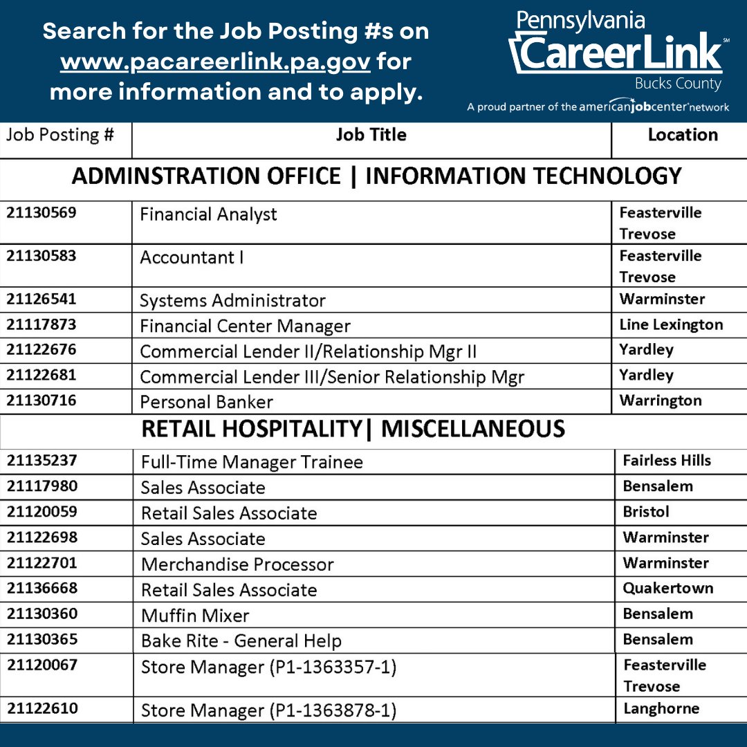 PA CareerLink® Bucks County tweet media