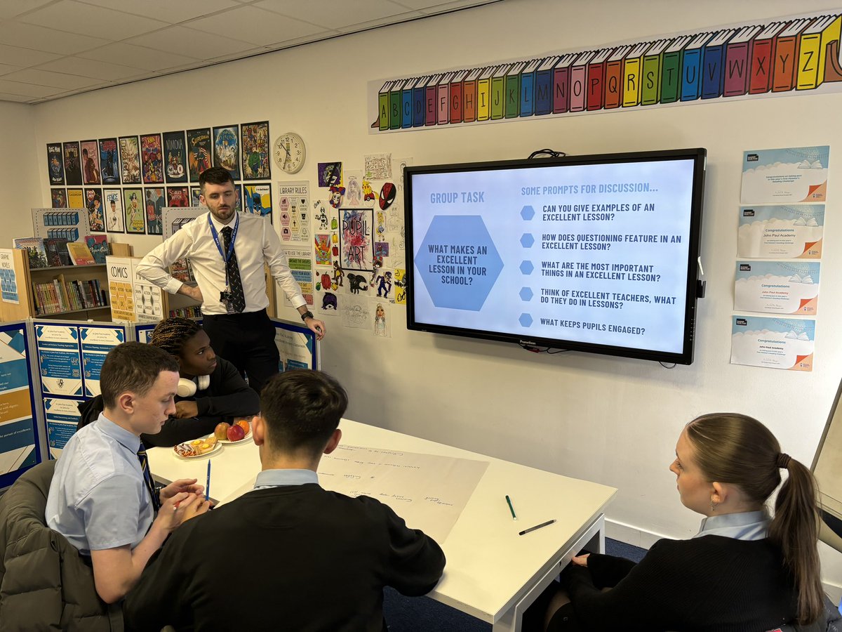 Brilliant day of collaboration on learning and teaching <a href="/johnpaulacademy/">John Paul Academy</a> with <a href="/drumchapelhigh/">Drumchapel High</a> with a focus on ‘effective questioning’ ❔❓❔

Lesson observations and rich discussion in focus groups allowed us to self-evaluate, receive feedback and share ideas 💭💬📈 <a href="/EdISGlasgow/">EdIS Glasgow</a>