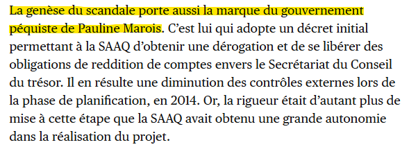 Brian Myles du <a href="/LeDevoir/">Le Devoir</a> rappelle que si les manquements autour de SAAQclic ont été possibles, c'est d'abord à cause d'un gouvernement péquiste.

ledevoir.com/opinion/editor…