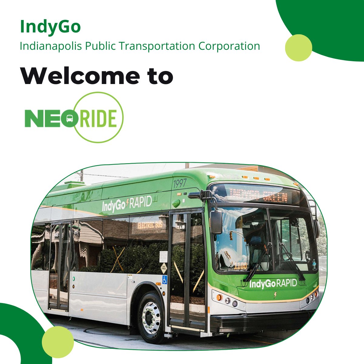 Exciting news! <a href="/IndyGoBus/">IndyGo</a> is now a member of NEORide, joining forces with other transit agencies to improve regional connectivity and make travel easier for riders. Welcome aboard! 🚌