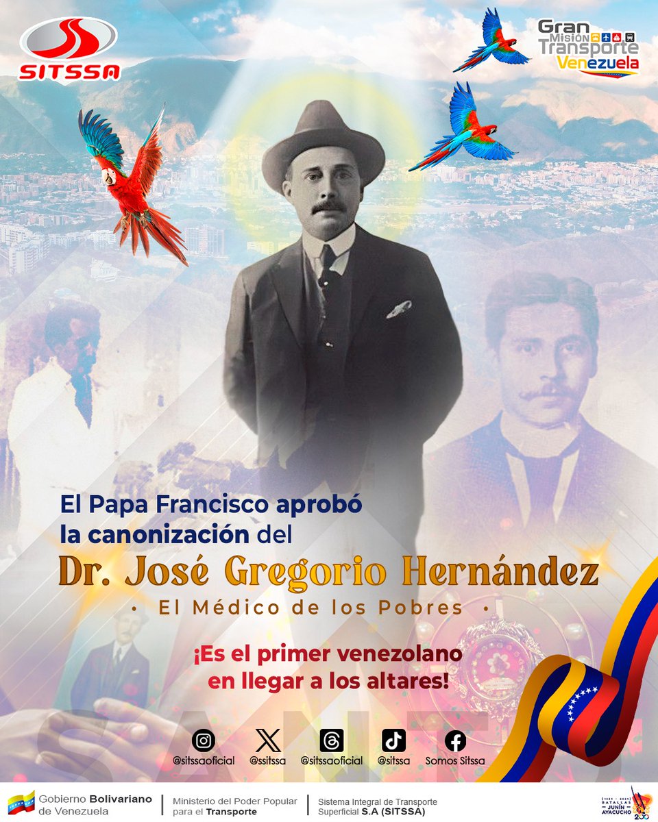 El Dr. José Gregorio Hernández, ha sido canonizado por el Papa Francisco convirtiéndose en el primer santo venezolano. Su dedicación y servicio a los más necesitados lo convirtieron en un símbolo de compasión y altruismo, haciendo que su legado perdure en el corazón de muchos.