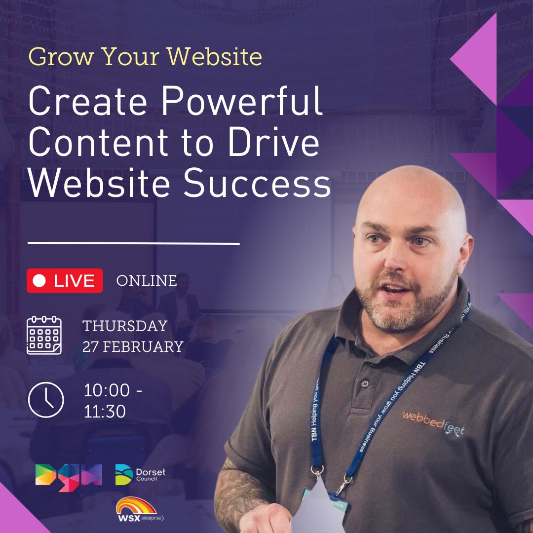 Looking to level up your website content?

Join us this Thursday with website expert, Aaron Whiffin, as he shares his insights into creating powerful content to drive your website success. 

Book your spot on this fully funded workshop here: eventbrite.com/e/120434847169…