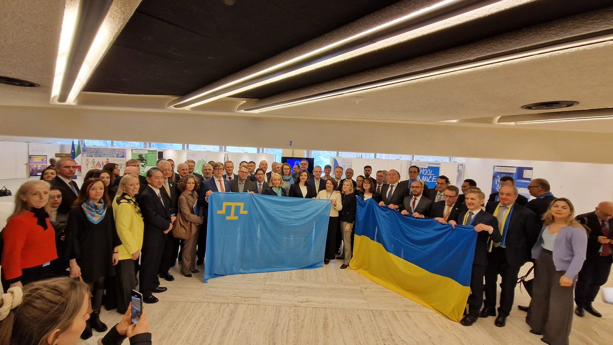 For 11 years Ukraine has endured Russian aggression. Territorial integrity of🇺🇦Ukraine within internationally recognised borders, including its territorial waters, is the only way to achieve peace for Ukraine. 
Crimea is Ukraine!
📸<a href="/UN_HRC/">UN Human Rights Council</a> High-Level Segment today⬇️