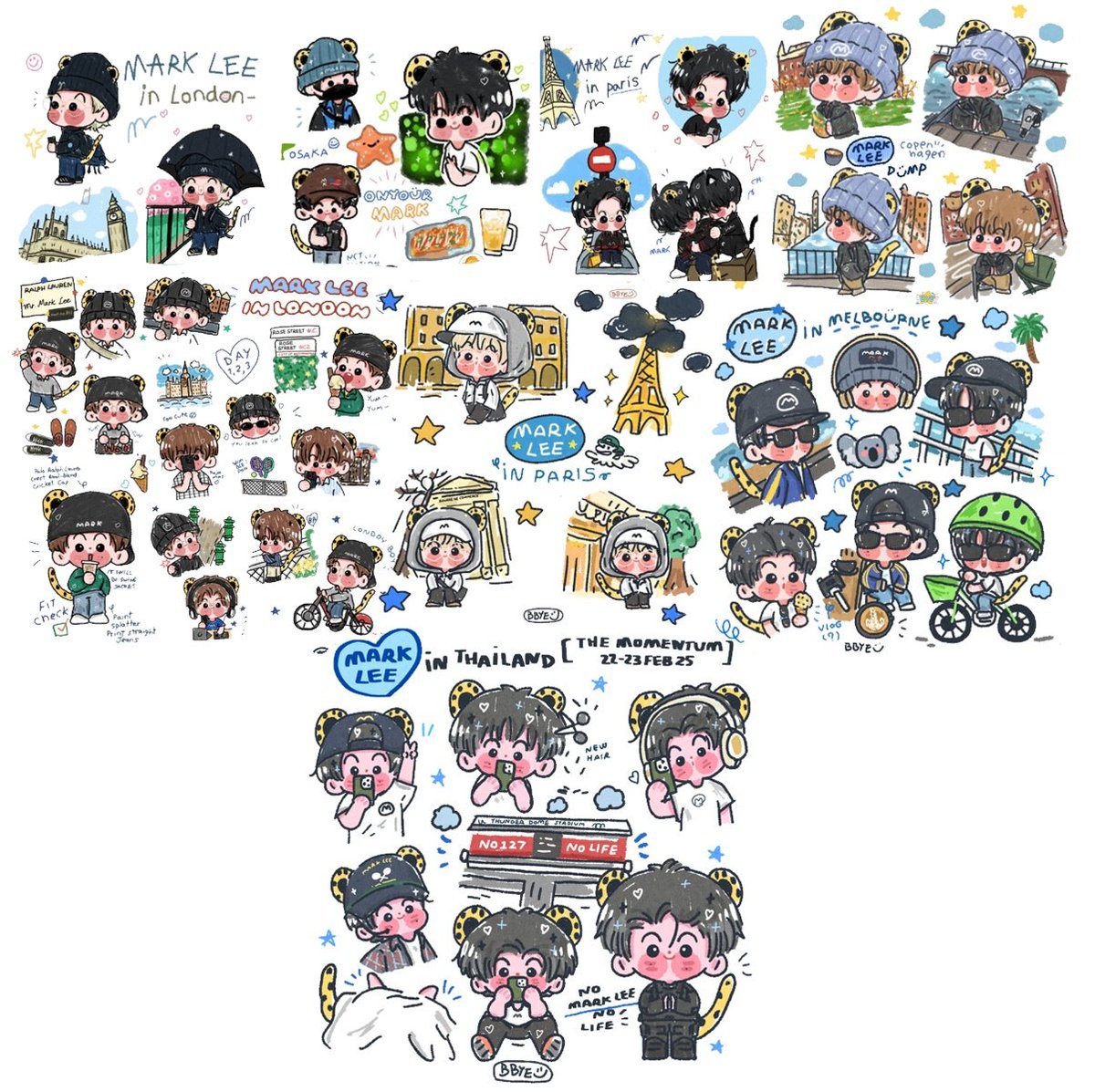 bbyedec's tweet image. marklee in paris 
marklee in osaka 
marklee in london
marklee in copenhagen
marklee in melbourne
marklee in thailand