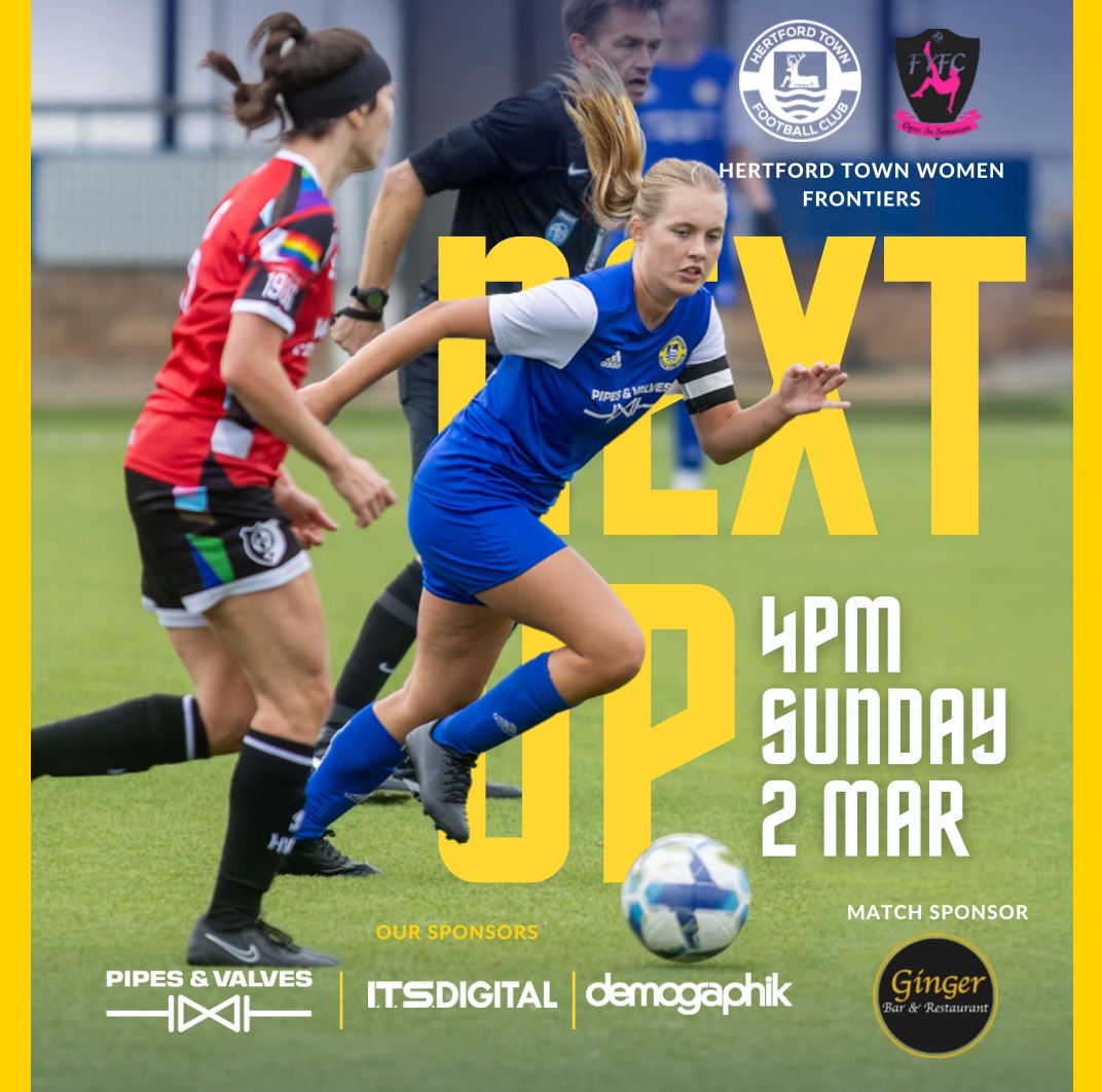 UP NEXT!

Back at Home this weekend as we welcome <a href="/frontiersladies/">FRONTIERS LADIES FC</a>  to Hertingfordbury Park!

🆚 <a href="/frontiersladies/">FRONTIERS LADIES FC</a> 
🏆 <a href="/ERWFLe/">Eastern Region Women's Football League</a> 
🗓️ 02/03/25
⏰ 4pm
🏟️ Hertingfordbury Park

📸 | <a href="/366daysofphotos/">366daysofphotography</a>