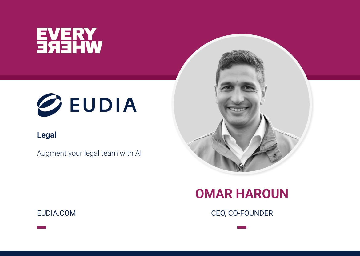 EverywhereVC's tweet image. 📣@EudiaHQ is out of stealth with up to $105M in #SeriesA funding! They’re on a mission to fix a broken legal system with Augmented Intelligence. 🚀

#Fortune500s #ChiefLegalOfficers

Read more from CEO &amp;amp; co-founder @OmarAHaroun: ideas.everywhere.vc/p/eudia-omar-h…