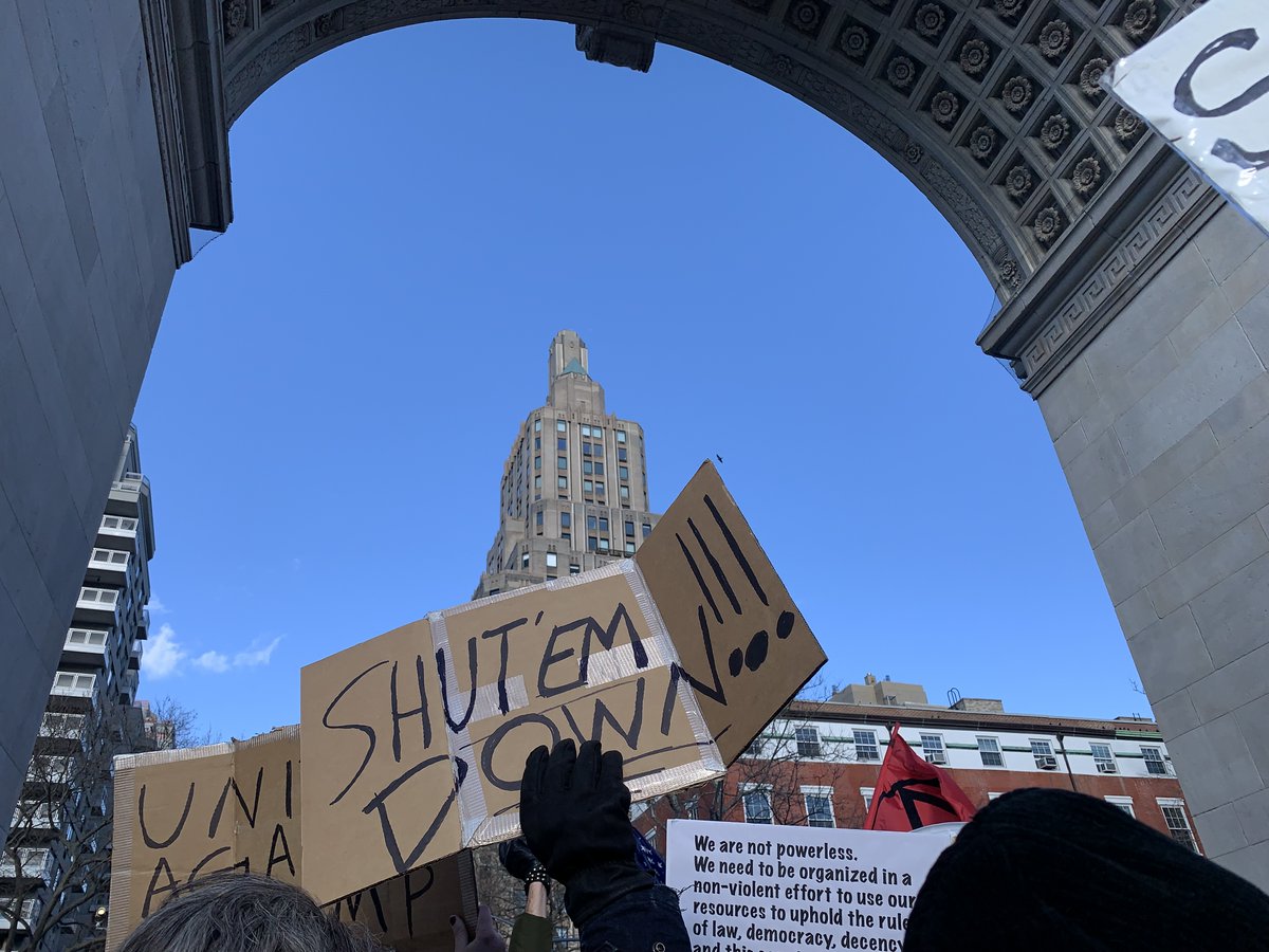 There's something in the air and these placards express it well. I've written about the recent protests against the Trump-Musk regime in New York's Washington Square Park. You can read about it here: robertrosennyc.com/blog/posts/459…