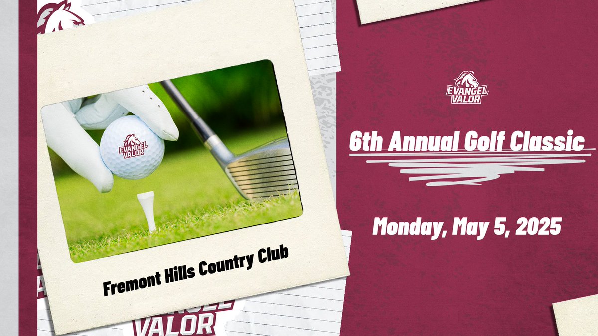 The warm weather has us excited for our 6th Annual Evangel Golf Classic!

Sign up your team now for a fun day at Fremont Hills Country Club and help support Evangel Athletics!

evangelathletics.com/sports/2023/4/…