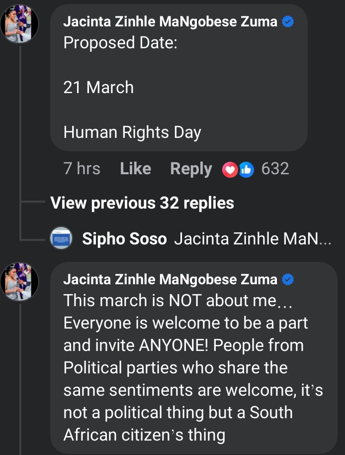 MARCH TO SAVE SOUTH AFRICA
Another patriotic queen of the airwaves who is not afraid to hold a knife on its sharp edge, <a href="/JacintaNgobese/">Jacinta Ngobese🇿🇦</a> of <a href="/VumaFM/">Vuma FM</a> is organising a march to save South Africa. For more information, follow her on her X and facebook page.