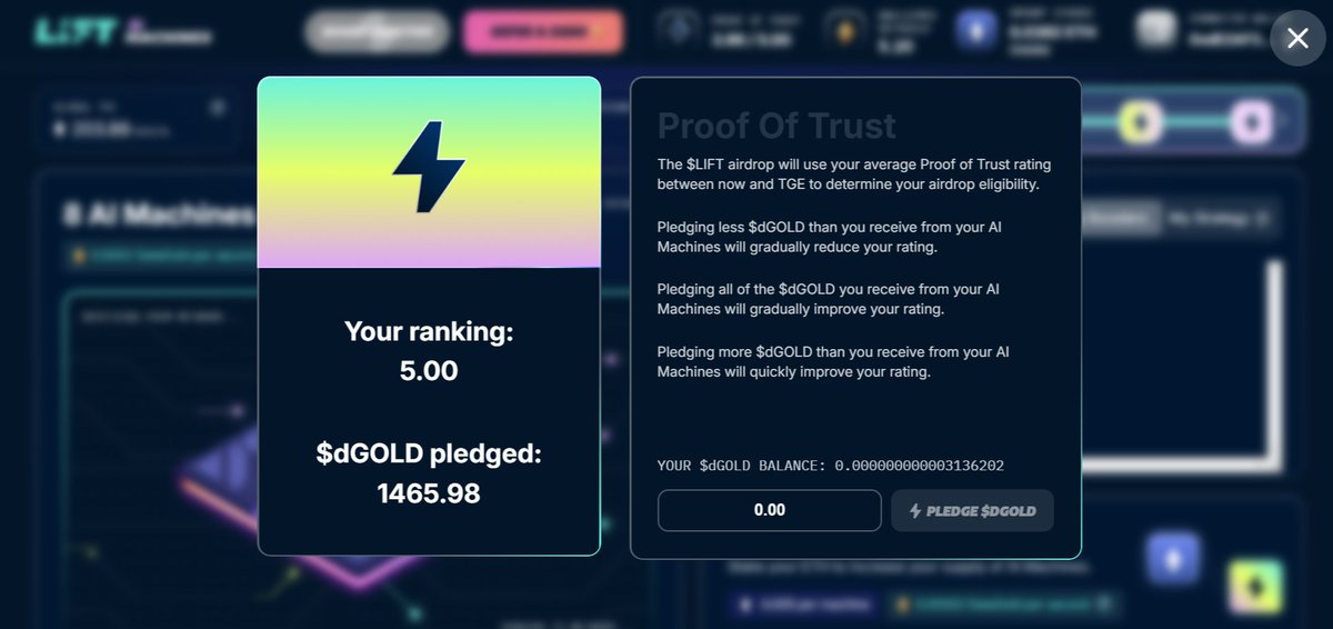 IMadeDSaputra's tweet image. @LiftDataAi PoT on how to get 5 out of 5:

Pledge all your mined $dGOLD and buy more from uniswap and pledge more!!!

#LIFT #pledgenow