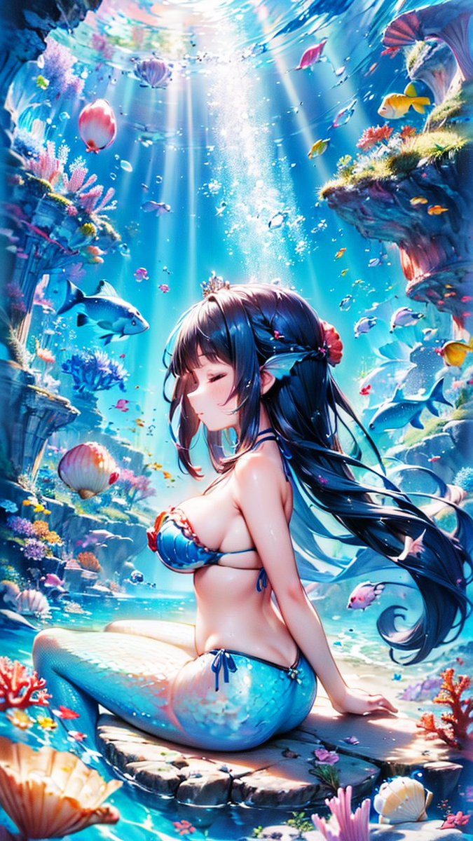 Ranuret's tweet image. 海の底の人魚で癒しをと思ったけどよく見たら不健全な気がしてきた…
うーん…
もう少し出して良いの出たらテーマ変えるかなぁ…
#AI画像生成 #画像生成AI #Stable_Diffusion #AI美女