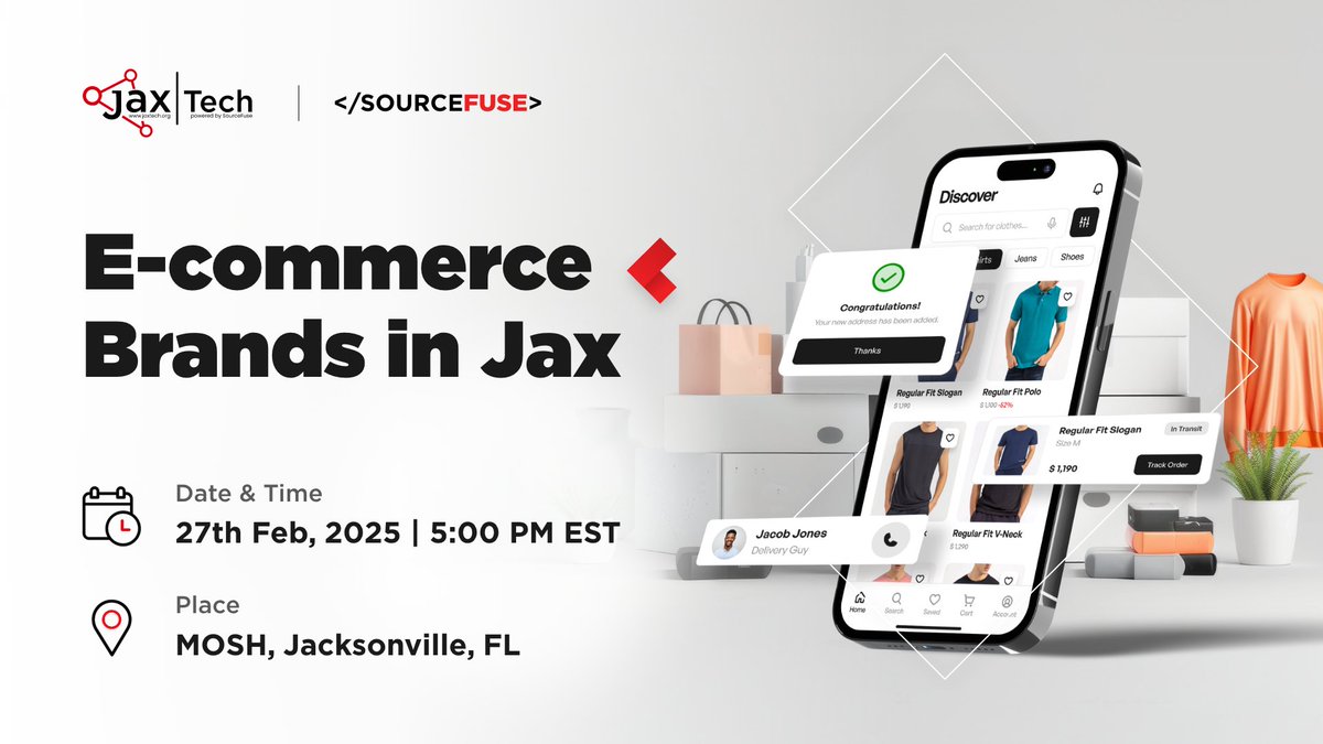 SourceFuse's tweet image. Hey Jacksonville! 🎉 We&apos;re ONE day away from the Jax Tech event you won&apos;t want to miss! Get ready to dive into the world of eCommerce with some of the founders and operators in the biz. See you there!  hubs.ly/Q038lCl60
#JaxTech #eCommerce #Jacksonville #MOSH #Innovation