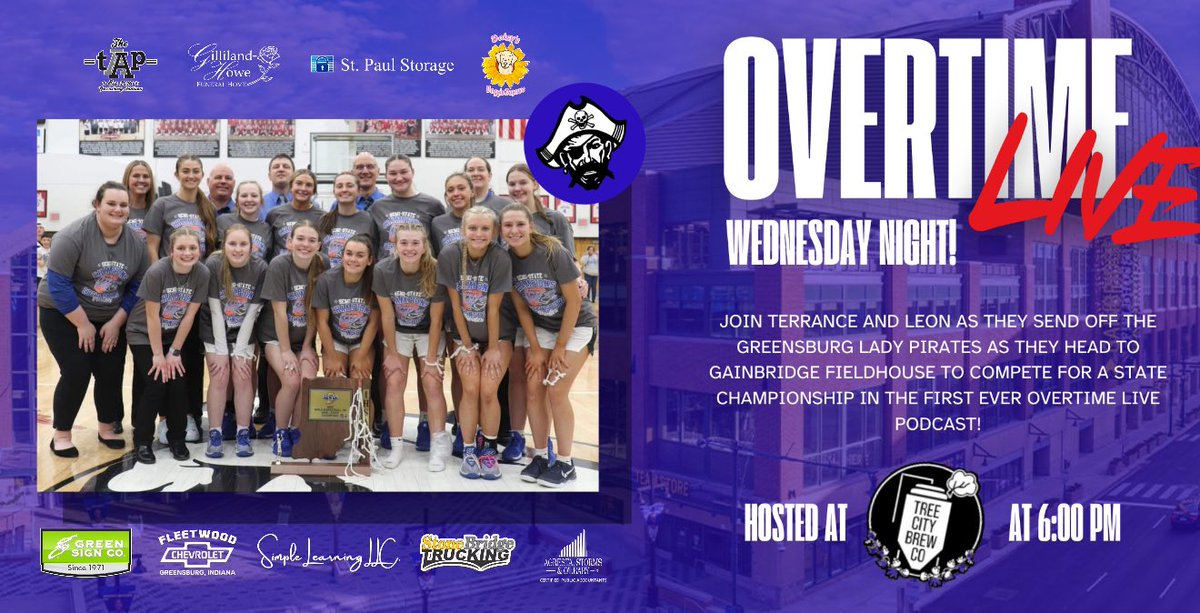 itisovertime's tweet image. Thank you to the following sponsors for their support of the Greensburg Girls Basketball Program and supporting  tonight’s Overtime Live Podcast at Tree City Brewery at 6 pm. . #greatcommunity