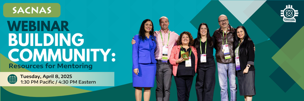 SACNAS's tweet image. 🚨 Registration is open! 🚨
Join us for Webinar #1 of our 3-part series, #BuildingCommunity: Resources for #Mentoring, April 8 at 1:30 PM PT / 4:30 PM ET. Experts will share insights on fostering community, mentoring innovations, and key resources.
🔗 hubs.la/Q037q1dJ0