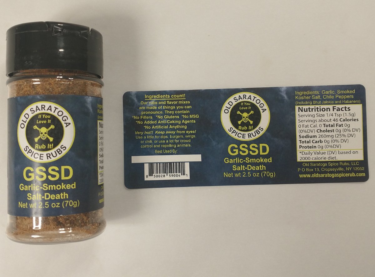 Old Saratoga GARLIC-SMOKED SALT-DEATH is the number one rated hot, general-purpose seasoning in the land!

Old Saratoga Caribbean Lime Jerk was the highest rated jerk spice in this year's competition.

Find them at Booth #406