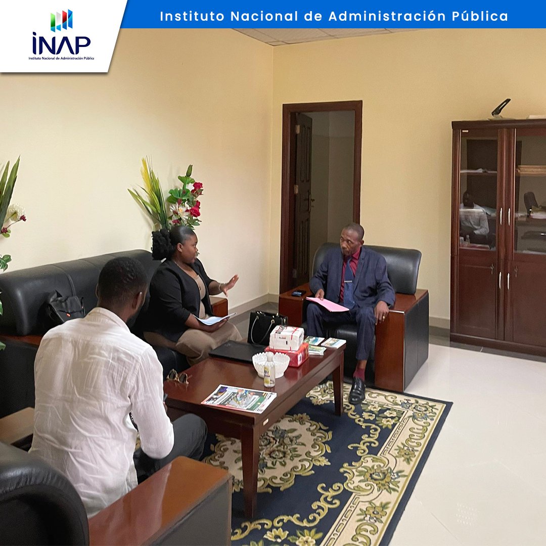 Una delegación del Instituto Nacional de Administración Pública (INAP), encabezada por la Supervisora General Provincial, Juanita Abua MBA EYANG, durante la jornada del pasado lunes 24 y el 25 del presente mes de febrero del año en curso.