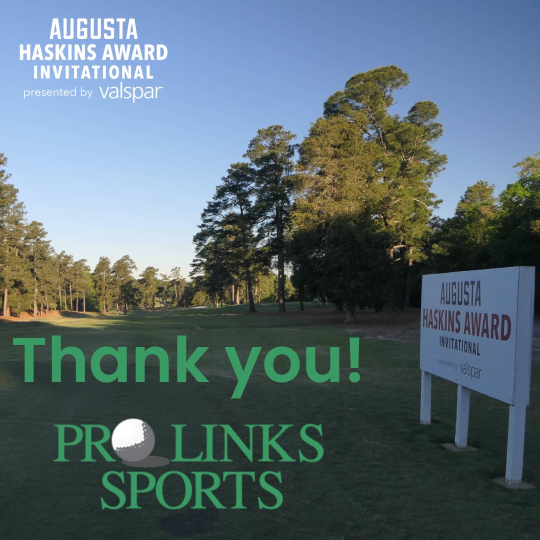 Another major sponsor we’d like to thank is Pro Links Sports! Thank you for everything you do for the Augusta Haskins Award Invitational!!