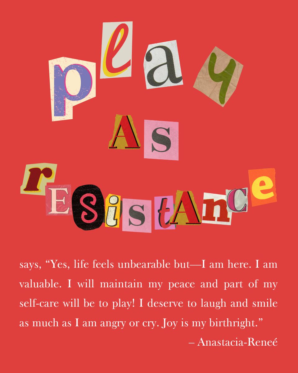 poetshouse's tweet image. Anastacia-Reneé, poet and teaching artist of the workshop PLAY AS RESISTANCE, chats with Poets House about our right to play, self-care, and joy, and daily practices of resisting tyranny: poetshouse.org/anastacia-rene…