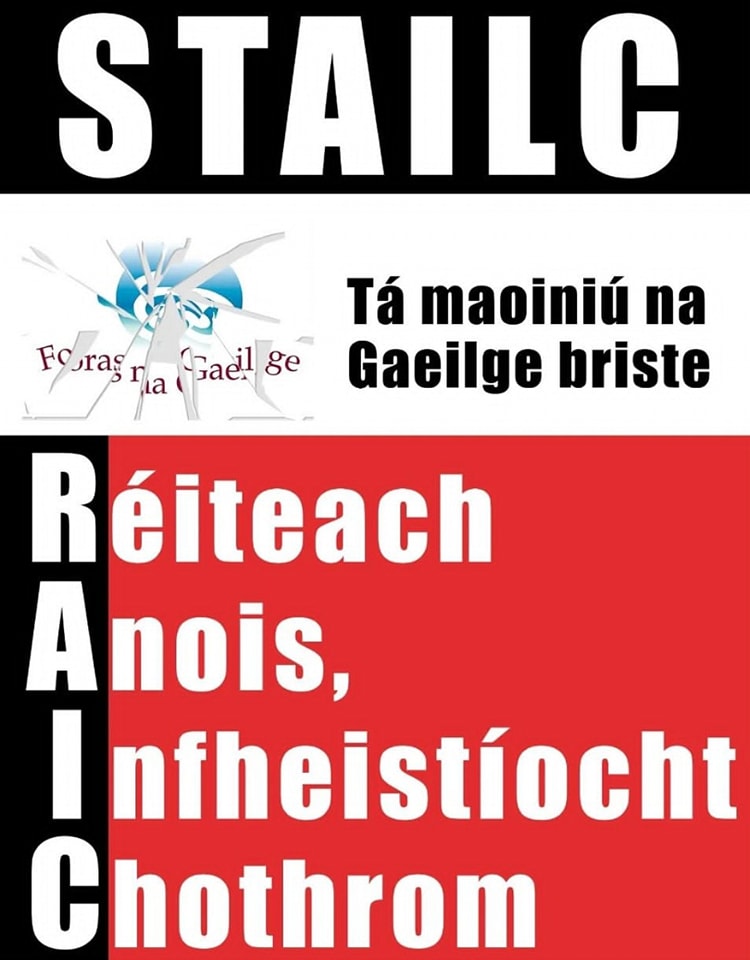 SnaGaeilge's tweet photo. Bhí Foireann #SnaG25 ar #stailc leath-lae ar maidin le breis agus 40 grúpa Gaeilge agus Gaeltachta eile fud fad na tíre mar chuid den fheachtas RAIC (Réiteach Anois, Infheistíocht Chothrom) #TógRAIC
Tuilleadh eolais ar https://t.co/ET8ou5se9r @CnaG ✊🚫 https://t.co/s74K7JBN6Z