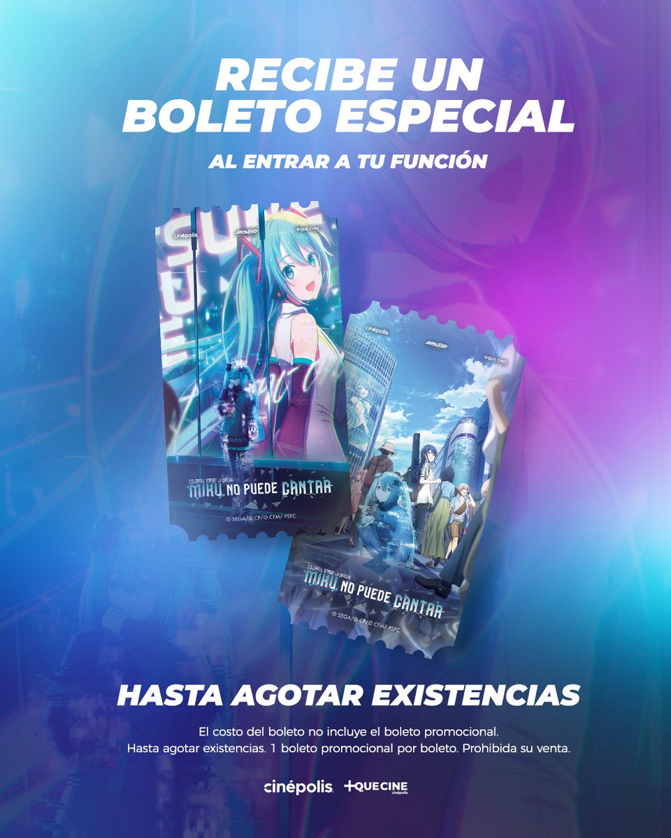 MasQueCineLatam's tweet photo. 🚨 ¡Preventa ya disponible! 👉 https://t.co/oSe0S0uU8C 🩵 Los mundos de Project Sekai llegan a la pantalla grande este 13 de marzo. 🎶 ¿Quién será tu acompañante para ver Colorful Stage! La Película? https://t.co/AImhnLRq8D