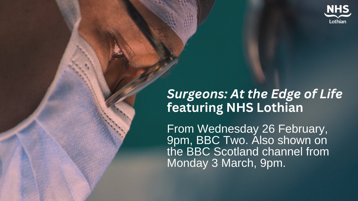 Don’t forget to tune in to BBC Two tonight from 9pm to see NHS Lothian feature in the new series of Surgeons: At the Edge of Life. Find out more: ow.ly/2Iya50V6MnX