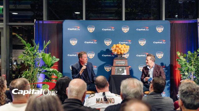 CeveniniEllen's tweet photo. Follow along as 21+ Capital One rewards cardholders celebrated one of the biggest nights in College Football - the 2025 #CapitalOneOrangeBowl - with dinner, swag, and #CapitalOnePartner Dan Marino at the Brickell Café in Miami, FL. https://t.co/2D7OOU7ypf https://t.co/4aVNPowFbW