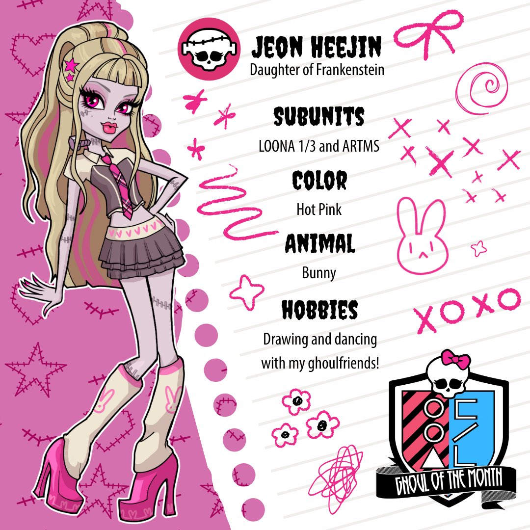 loonacupsleeve's tweet photo. hey, hey, you, you… heejin wants to be your ghoul-friend!

whether she’s doodling in her decomposition notebook or delivering an electrifying performance on stage, heejin is fangsolutely giving her all!

check out her gore-geous look!

#GhoulOfTheMonth https://t.co/igC3plBigI
